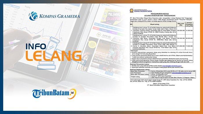 Informasi Pengumuman Lelang PT. Bank Perkreditan Rakyat Dana Nusantara, 22 November 2018