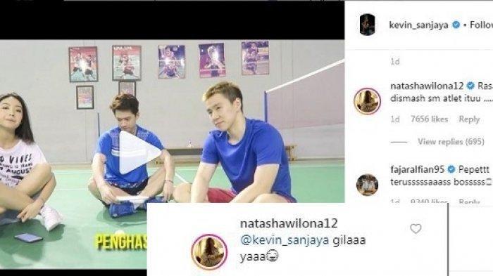 Cie Cie Disebut-sebut Cocok, Kevin Sanjaya dan Natasha Wilona Saling Berbalas Komentar di Instagram