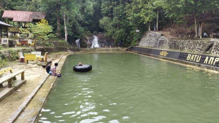 Begini Kondisi Objek Wisata Alam Air Terjun Batu Ampar Lingga Saat Momen Lebaran