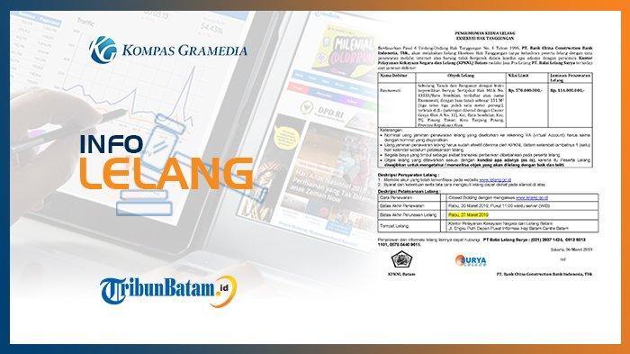 Informasi Pengumuman Lelang PT. Bank China Construction Bank Indonesia, Tbk Rabu 6 Maret 2019
