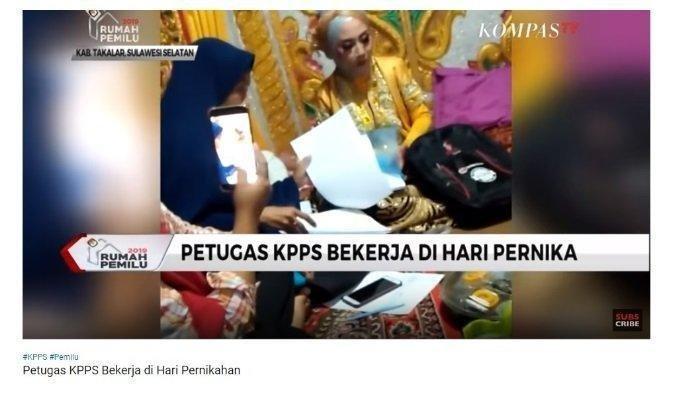 Viral Petugas KPPS Masih Pakai Baju Pengantin, Kerjakan Laporan Pemungutan Suara di Hari Pernikahan