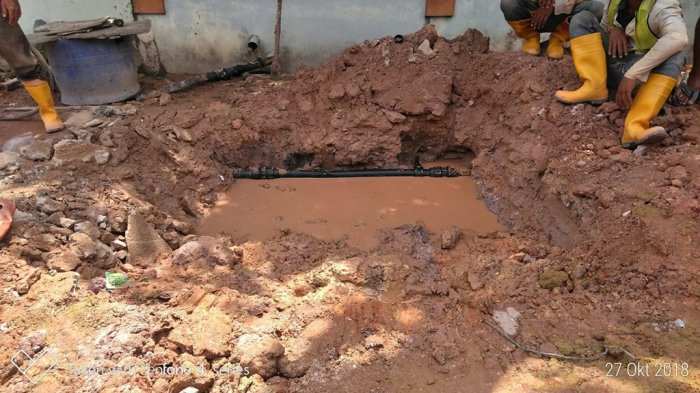 Pipa Air Bocor Kena Alat Berat, Suplai Air ATB di Sekitar Marchelia Mati Sabtu (27/10)