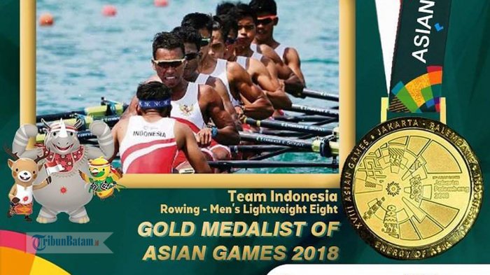 EMAS! Indonesia Tambah Medali 1 Emas, 1 Perak, 1 Perunggu dari Cabang Dayung Asian Games 2018!