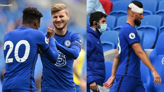 Laga Pramusim Chelsea vs Brighton, Werner Cetak Gol, Hakim Ziyech Cedera, Kepala Giroud Bedarah