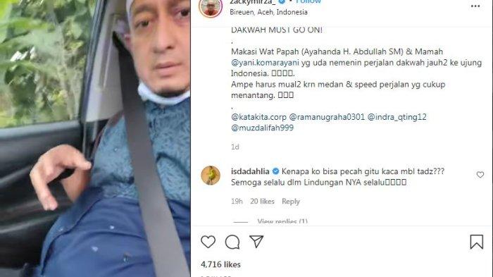 Ustaz Zacky Mirza Kecelakaan saat Perjalanan Dakwah, Iis Dahlia Tanya soal Kaca Mobil