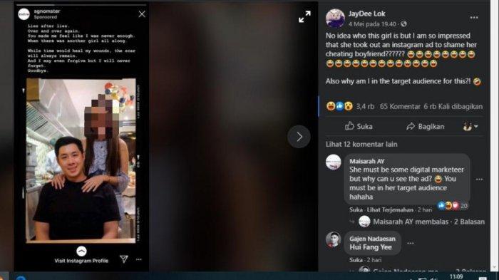 Wanita di Singapura Iklankan Foto Perselingkuhan Mantan Kekasih Via Instagram, Motifnya Balas Dendam