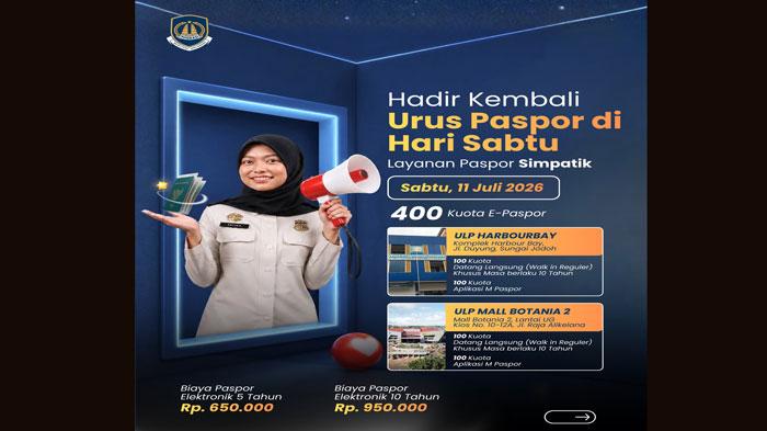 Imigrasi Batam Buka Layanan Paspor Simpatik Sabtu 11 Juli 2026, Permudah Warga Urus Paspor - Tribunbatam.id
