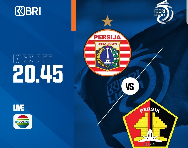 Link Live Streaming Persija Jakarta vs Persik Kediri, Macan Kemayoran Incar Kemenangan