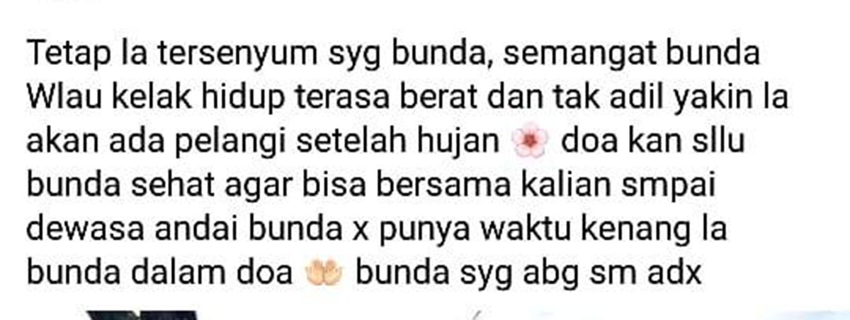 'Kenanglah Bunda Dalam Doa', Ini Pesan Menyentuh DW Untuk Anaknya Sebelum Dihabisi Suaminya