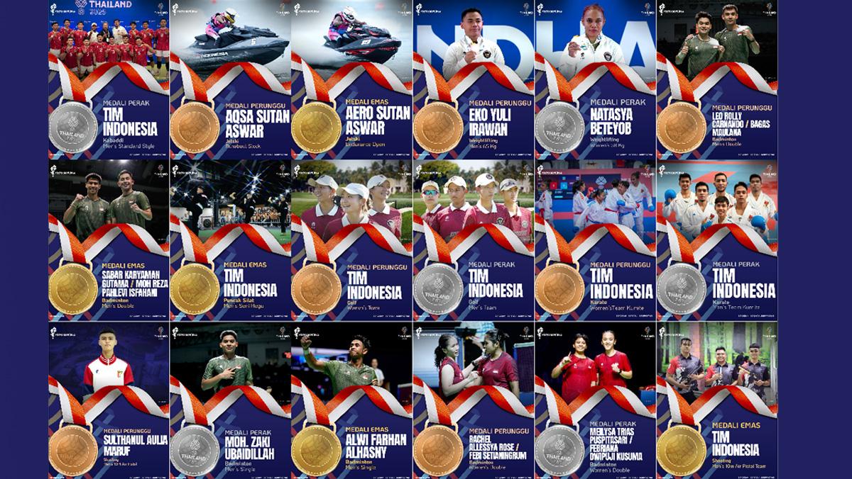 Klasemen Medali SEA Games 2025 Senin Pagi, Indonesia Sudah Raih 43 Emas, 56 Perak, 53 Perunggu