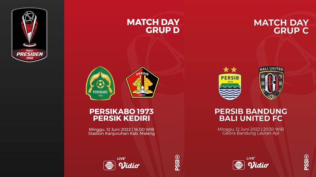 Jadwal Piala Presiden Hari Ini: 16.00 WIB Persikabo vs Persik, 20.30 WIB Persib vs Bali United