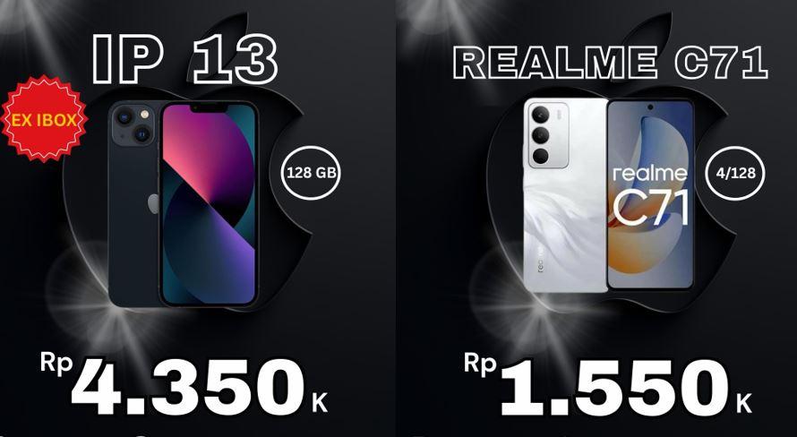 Ilutrasi-potret-iPhone-13-dan-Realme-C71-yang-ada-di-PStore-Batam-dibandrol-mulai-Rp1-Jutaan.jpg