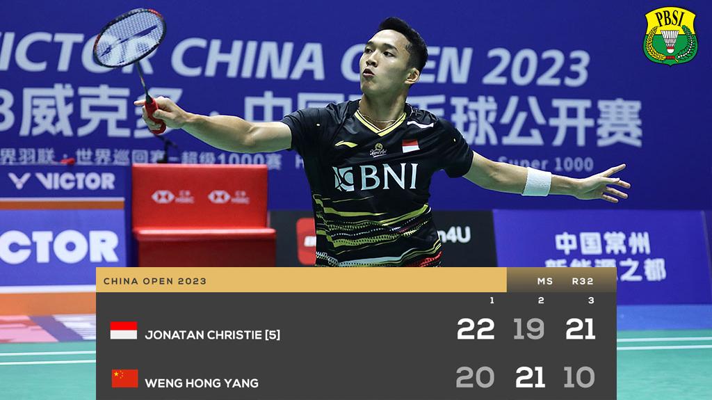Hasil China Open 2023, Jonatan Christie, Praveen/Melati Menang, Leo/Daniel Kalah