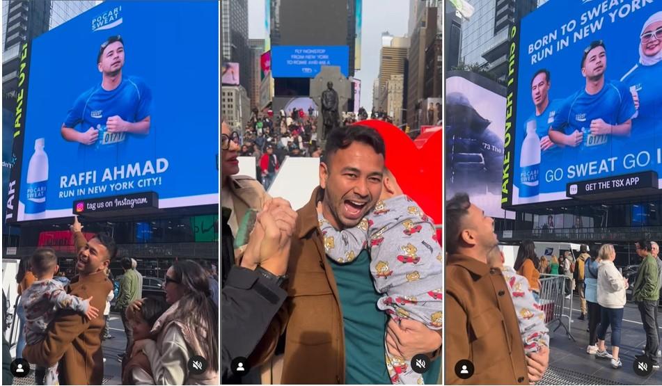 Raffi Ahmad Girang Lihat Fotonya Terpampang di Times Square New York