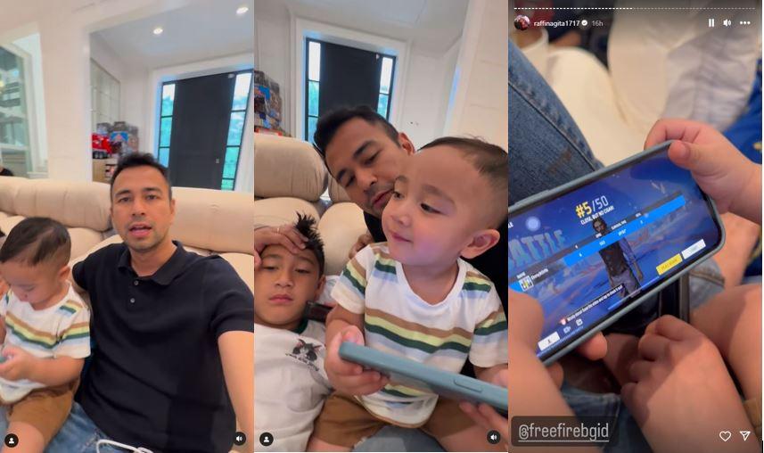 Raffi Ahmad Kaget saat Pergoki Rayyanza Main Game Free Fire