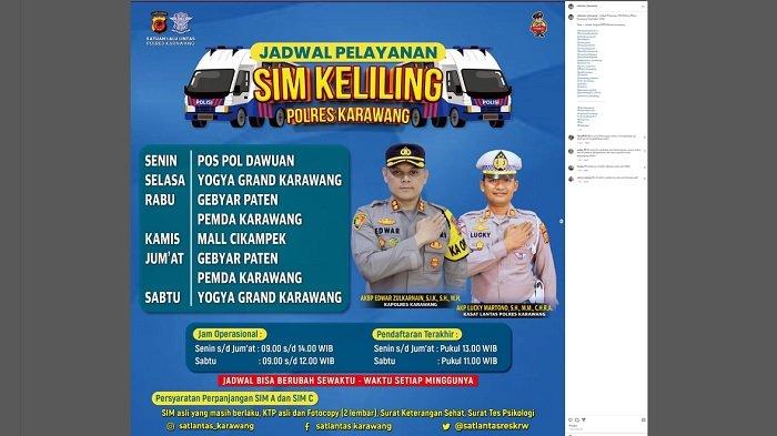 Jadwal SIM Keliling Karawang, Selasa 17 September 2024, di Yogya Grand Karawang