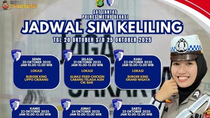 Layanan SIM Keliling Kabupaten Bekasi Sabtu 25 Oktober 2025 Tidak Beroperasional