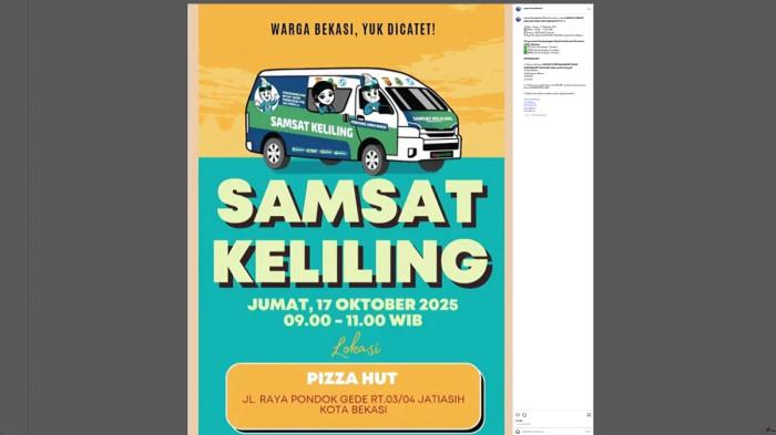 Lokasi Samsat Keliling di Kota/Kabupaten Bekasi Karawang Jumat 17 Oktober 2025