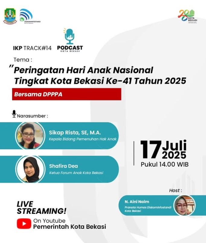Podcast bersama DPPPA dalam rangka Hari Anak Nasional Tingkat Kota Bekasi