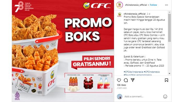 Promo Kuliner Minggu, Makan Berempat Cuma Rp78 Ribu di CFC