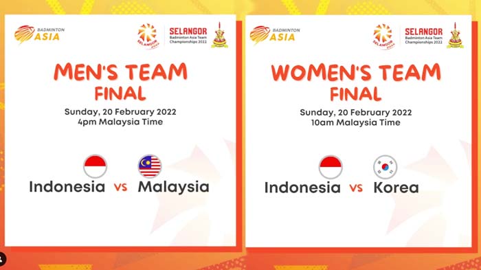 Tim Bulutangkis Indonesia Putra dan Putri Berlaga di Babak Final BATC 2022 hari Minggu ini