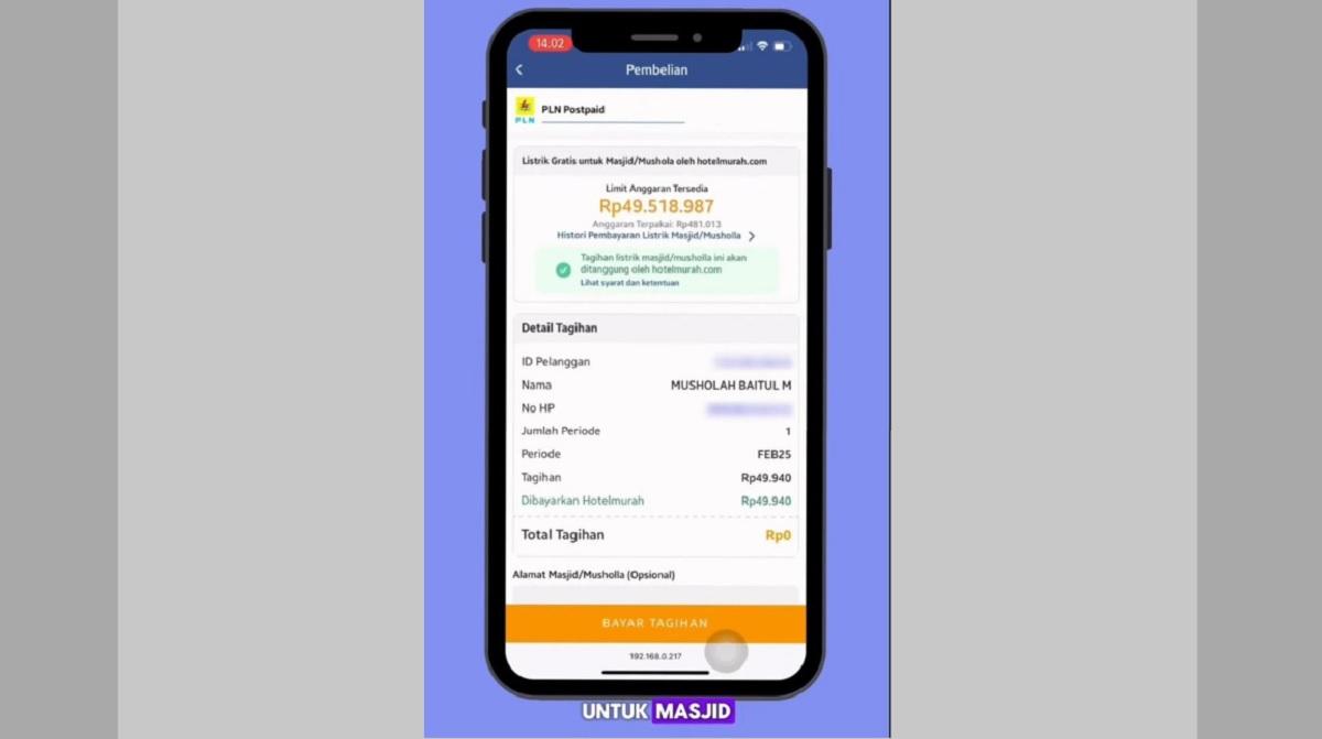Platform Digital hotelmurah.com Gratiskan Tagihan Listrik Masjid dan Musala di Indonesia, Caranya?