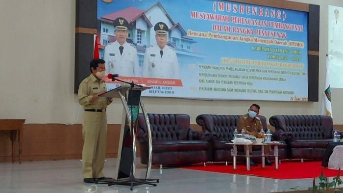 Hadiri Musrenbang RPJMD Belitung Timur 2021-2026, Wagub: Formulasikan Janji Politik Kepala Daerah