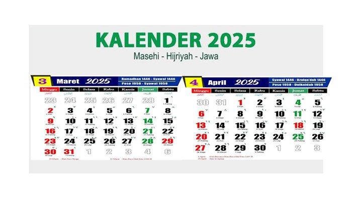 Kalender 2025 Lengkap dengan Tanggal Merah Idul Fitri dan Libur Panjang Lebaran 2025