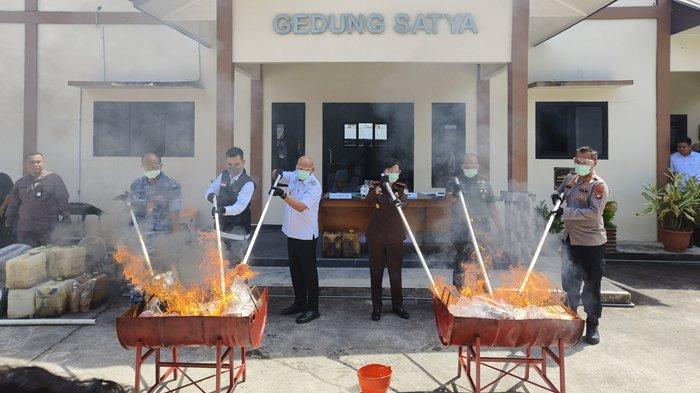 Kajari Belitung Bersama Forkopimda Musnahkan Barang Bukti Inkrah, Sabu dan Obat-obatan Mendominasi