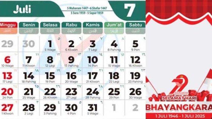 Kalender 2025 Lengkap 1 Juli 2025 Memperingati Hari Bhayangkara, Apakah Libur Hari Ini?
