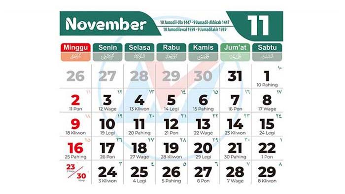 Kalender November 2025 Berapa Hari Lagi? Hitung Mundur dari Sekarang!