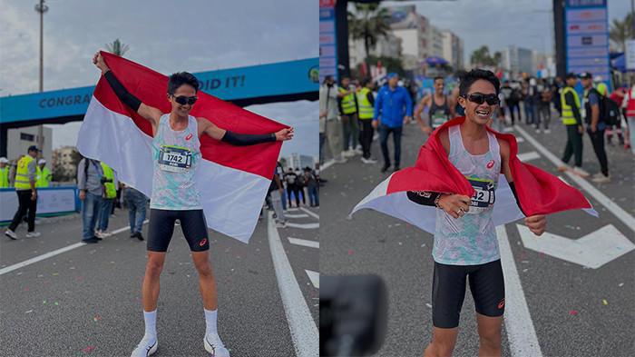 Robi Syianturi Atlet Asal Belitung Pecahkan Rekor Nasional di Casablanca Marathon 2025 di Maroko