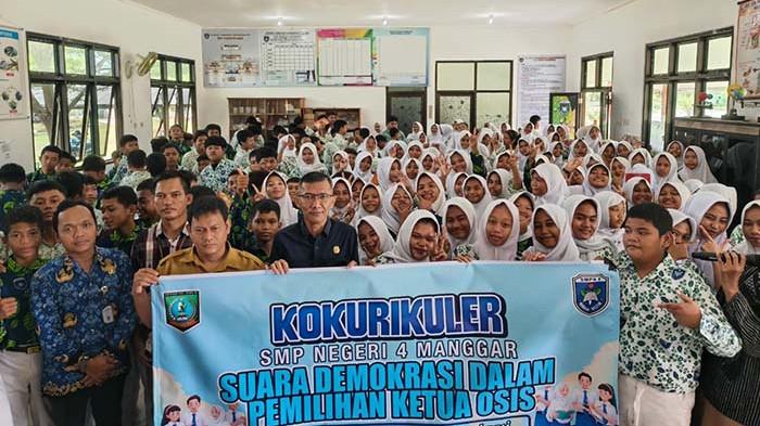 Siswa SMPN 4 Manggar Antusias Ikuti Pra Pemilu Mini OSIS