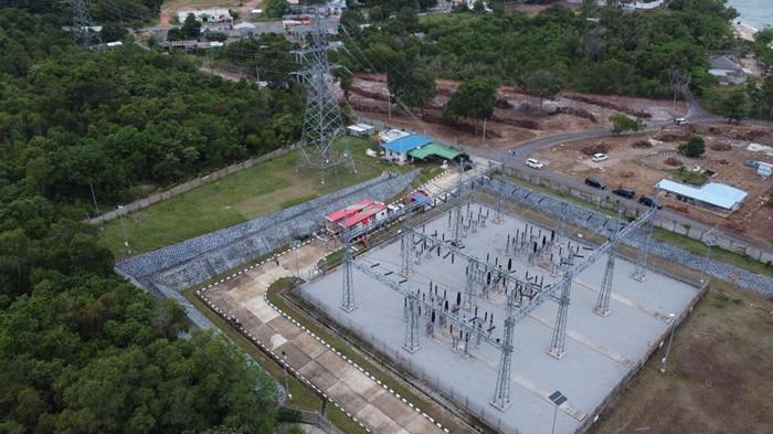 Tampak udara landing point Tanjung Carat yang terletak di Kabupaten Banyuasin, Sumatera Selatan.