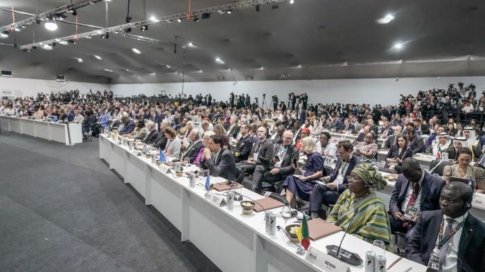 Suasana sesi Leaders Summit pada Conference of the Parties 30 (COP30) di Belém, Brasil, Kamis (6/11)