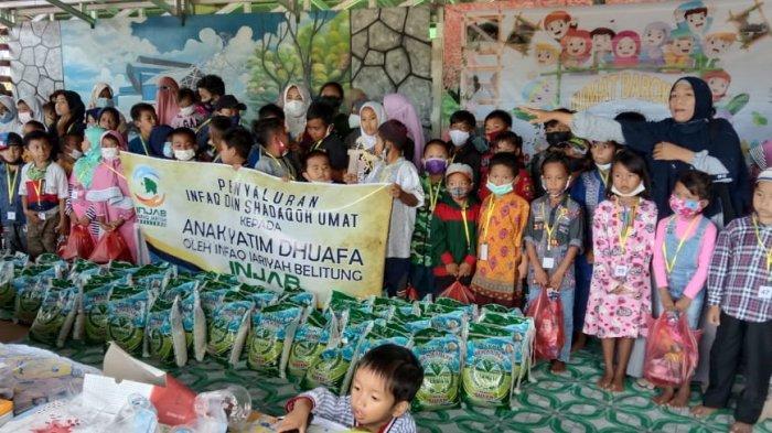 60 Anak Yatim dan Dhuafa di Belitung Timur Dapat Beras, Kolaborasi Injab dan Sijum