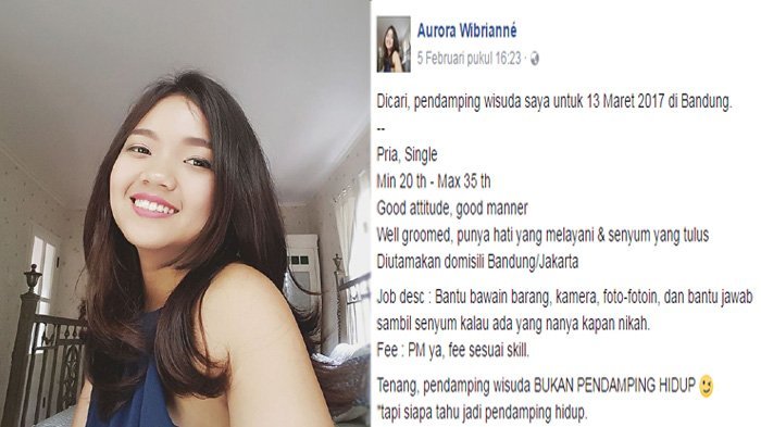 Wanita Cantik Ini Cari Pendamping Wisuda Berikut Syaratnya, Netizen Bilang: Hadeh Gak Tahan