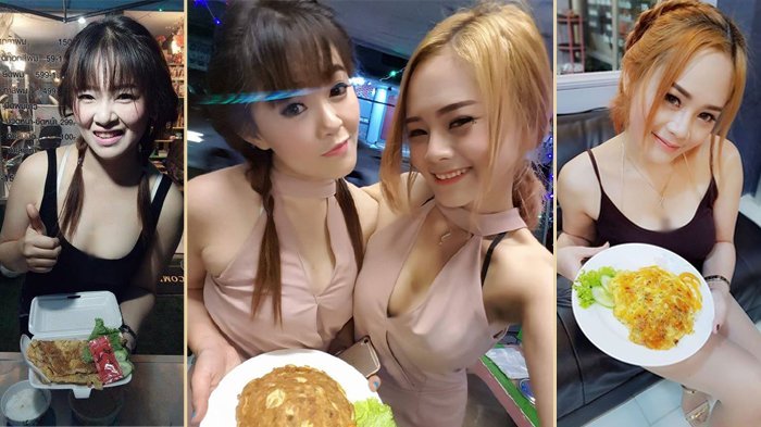 Dua Wanita Cantik Jualan Omelet Susu di Pinggir Jalan