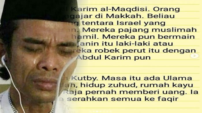 Ustaz Abdul Somad Tulis Kisah Muslimah Hamil Palestina Dipajang Tentara Israel