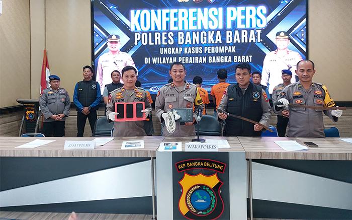 Polisi Tangkap Perompak Kapal Nelayan di Perairan Tempilang Bangka Barat, Satu Pelaku Buron
