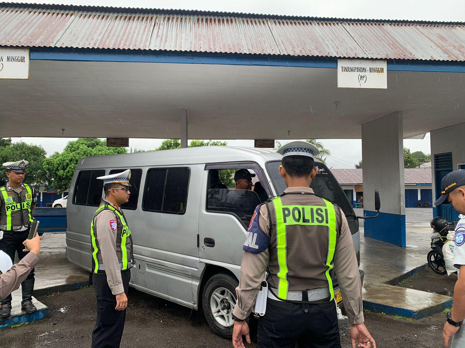 Satlantas Polres Belitung Gelar Ramp Check di Terminal Tanjungpandan