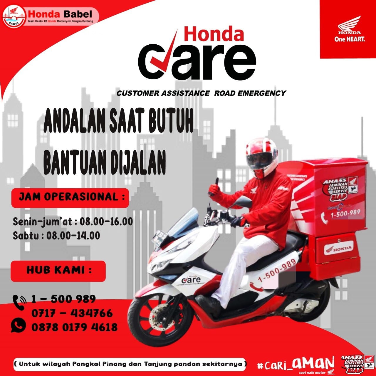 Dealer Motor Honda TDM Belitung Luncurkan Program Baru Honda Care
