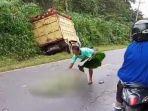 Kecelakaan Maut Motor Vs truk di Mendo Barat Bangka, Satu Korban Meninggal Dunia  