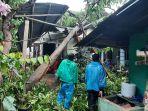 Pohon Tumbang Terkena Angin Kencang Timpa Rumah Warga di Manggar, Korban Ngungsi ke Tetangga