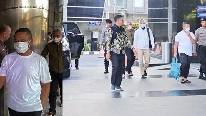 Abdul Wahid dan dua orang lainnya tiba di Gedung Merah Putih KPK usai terjaring OTT