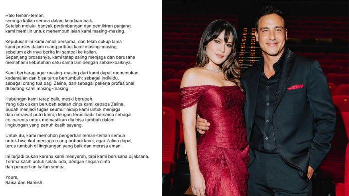 Akhirnya Raisa dan Hamish Daud Buka Suara soal Perceraiannya, Sebut Hubungan Keduanya Masih Baik