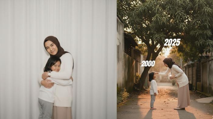 Prompt Gemini AI: Edit Foto Bareng Diri Sendiri saat Masa Kecil Berhadapan dengan Versi Dewasa