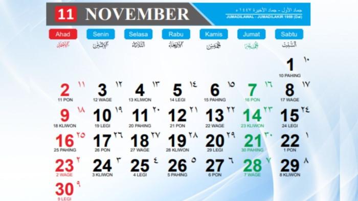KALENDER NOVEMBER 2025 - Bulan November 2025 tanpa libur nasional, tapi dipenuhi hari-hari penting nasional dan internasional yang sarat makna.