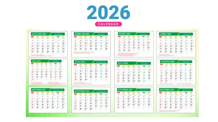 Kalender 2026: Catat Ada 25 Hari Libur Nasional dan Cuti Bersama dan 8 Kali Long Weekend