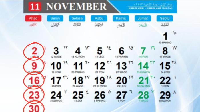 Kalender November 2025: Berapa Tanggal Merah? Simak Daftar Hari Penting dan Penanggalan Jawa Hijriah